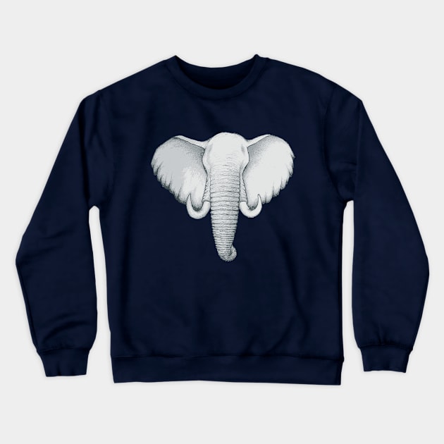 The Great White Elephant Crewneck Sweatshirt by mangulica